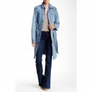 Free People Denim Trench Coat BLU BNT WH trench femei