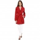 Calvin Klein Double Collar Single Breasted Belted Trench Crimson trench dama