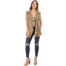 Brigitte Bailey Isabelle Trench-Style Vest Olive trench dama