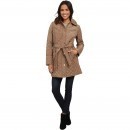 MICHAEL Michael Kors Quilt Single-Breasted Belted Trench Truffle trench femei