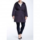 Ellen Tracy Belted Utility Trench Jacket (Plus Size) GRAPHITE trench dama