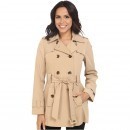 Calvin Klein Double Breasted Belted Trench w/ Gunflaps Khaki trench femei