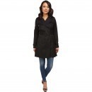 Cole Haan 35 1/2" Double Breasted Hooded Trench Black trench femei