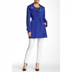London Fog Water Repellent Double Collar Hooded Trench Coat BLUEBELL trench dama