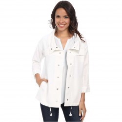 NYDJ Cropped Trench Coat Optic White trench femei